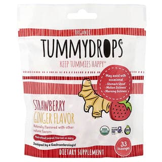 Tummydrops, 有機姜滴劑，草莓味，33 含片
