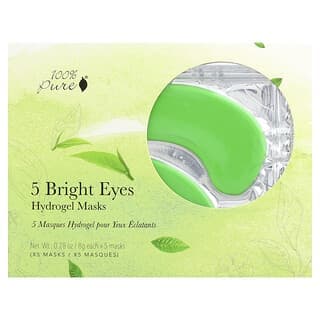 100% PURE, Bright Eyes，水凝膠眼膜，5 片，每片 0.28 盎司（8 克）