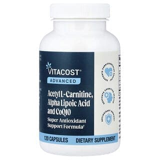 Vitacost, Advanced, Acetyl L-Carnitine, Alpha Lipoic Acid and CoQ10, 120 Capsules