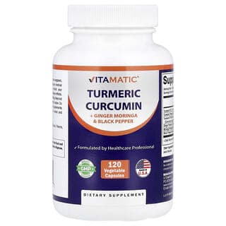 Vitamatic, 姜黃素 + 姜辣木和黑胡椒,120 粒素食膠囊
