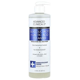 Advanced Clinicals, 羥基乙酸 + 乳酸洗面奶,11.75 液量盎司(347 毫升)