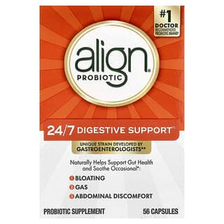 Align Probiotics, 24/7 消化幫助,益生菌補劑,56 粒膠囊(每粒膠囊 10 毫克)