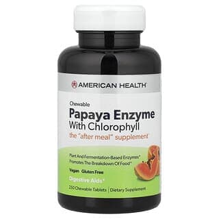 American Health, 木瓜酶添加葉綠素,250 片咀嚼片