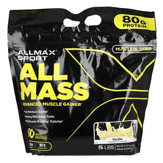 ALLMAX, 運動,ALLMASS™,高級增肌粉,香草味,5 磅(2.27 千克)