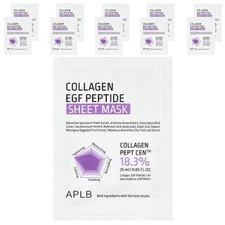 APLB, 膠原蛋白 EGF 肽美容面膜,10 片,0.85 液量盎司(25 毫升)