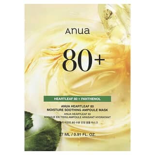 Anua, 魚腥草 80 保濕舒緩安瓶美容面膜,1 片,0.91 液量盎司(27 毫升)