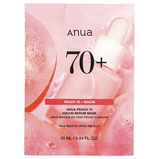 Anua, 桃香 70 煙酸精華美容面膜,1 片,0.84 液量盎司(25 毫升)