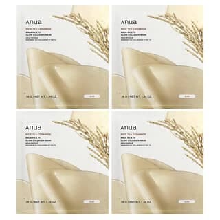 Anua, 大米 70 膠原蛋白美容面膜,4 片,每片 1.34 盎司(38 克)