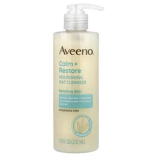 Aveeno, 舒緩 + 修復,滋養燕麥潔面乳,敏感肌膚適用,無香,7.8 液量盎司(232 毫升)