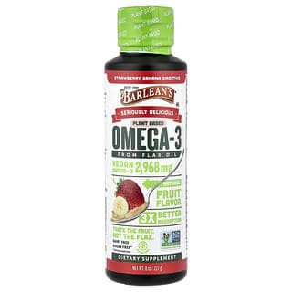 巴寧, Seriously Delicious®,來自亞麻油的植物基 Omega-3,草莓香蕉奶昔,2968 毫克,8 盎司(227 克)