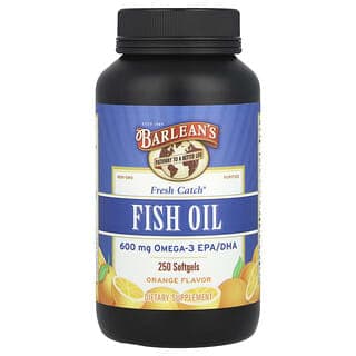 Barlean's, Fresh Catch®,魚油,Omega-3 EPA/DHA,橙味,250 粒軟膠囊(每粒 300 毫克)