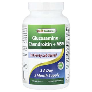 Best Naturals, 殼糖胺 + 軟骨素 + MSM,180 粒膠囊