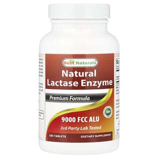 Best Naturals, 天然乳糖酶,9000 FCC ALU,180 片
