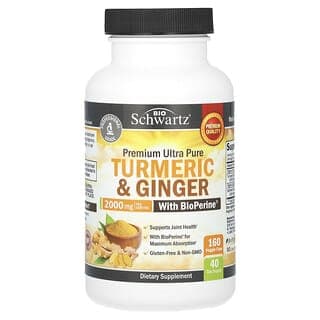 BioSchwartz, 含 BioPerine 的優質超全薑黃素與姜,2000 毫克,160 粒素食膠囊(500 毫克)
