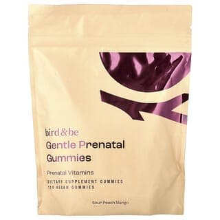 Bird&Be, Gentle Prenatal Gummies, Sour Peach Mango, 120 Vegan Gummies