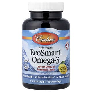Carlson, 挪威野生魚油 EcoSmart® Omega-3,天然檸檬味,90 粒軟膠囊