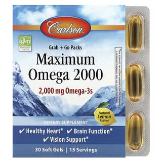 Carlson, Maximum Omega 2000,天然檸檬味,30 粒軟膠囊(每粒軟膠囊 1,000 毫克)