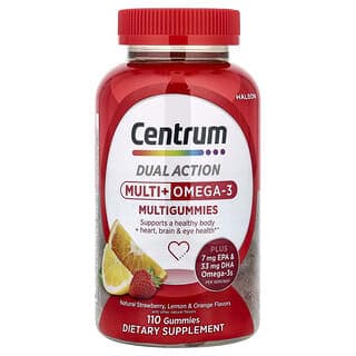 Centrum, Multi+Omega-3 多維生素軟糖,天然草莓、檸檬和橙味,110 粒