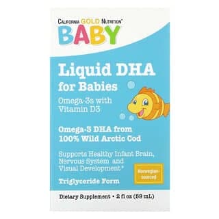 California Gold Nutrition, 嬰兒 DHA,含維生素 D3 和 EPA 的 Omega-3s,2 液量盎司(59 毫升)