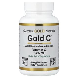 California Gold Nutrition, Gold C®,USP 級維生素 C,1,000 毫克,60 粒素食膠囊