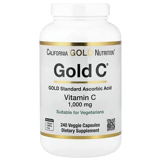 California Gold Nutrition, Gold C®,USP 級維生素 C,1,000 毫克,240 粒素食膠囊