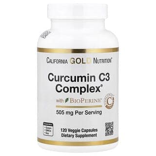 California Gold Nutrition, 姜黃素 C3 複合物®,含 BioPerine® 黑胡椒提取物、姜黃素複合物,生物利用率提高,120 粒素食膠囊