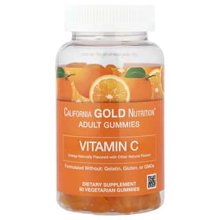 California Gold Nutrition, 維生素 C 軟糖,含來自全 β-胡蘿卜素的維生素 A,90 粒素食軟糖