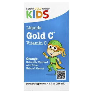 California Gold Nutrition, Kids Gold C™,液體維他命 C,柳橙味,4 液量盎司(118 毫升)