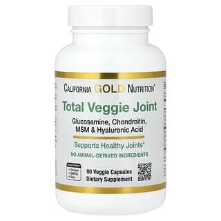 California Gold Nutrition, Total Veggie 關節幫助配方,含葡萄糖胺、軟骨素、MSM 和玻尿酸,90 粒素食膠囊