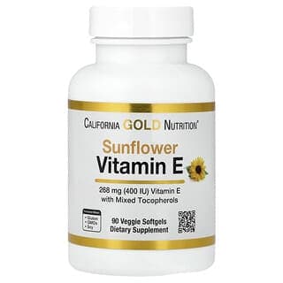 California Gold Nutrition, 向日葵維生素 E,含混合生育酚,400 國際單位,90 粒素食軟膠囊
