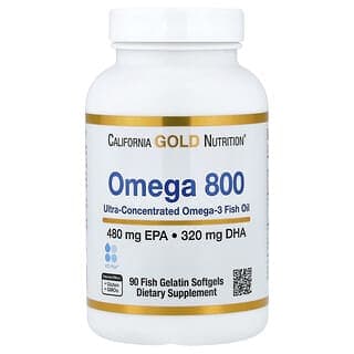 California Gold Nutrition, Omega 800 超濃縮 Omega-3 魚油,KD-Pur 甘油三酯形式,90 粒魚明膠軟膠囊(每粒 1,000 毫克)