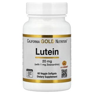 California Gold Nutrition, 葉黃素和玉米黃質,來自萬壽菊提取物,60 粒素食軟膠囊