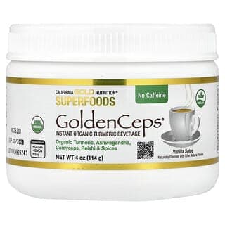 California Gold Nutrition, Superfood,GoldenCeps®,有機姜黃與南非醉茄、蟲草和靈芝,4 盎司(114 克)