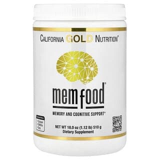 California Gold Nutrition, MEM Food®,記憶與認知幫助,含 MEM 混合物、L-絲氨酸、有機猴頭菇和藍莓果汁粉,1.12 磅(510 克)