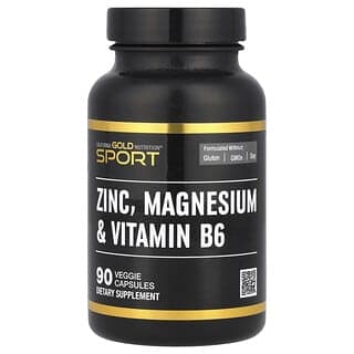 California Gold Nutrition, 運動系列,鋅、鎂和維生素 B6,90 粒素食膠囊
