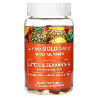 California Gold Nutrition, 葉黃素和玉米黃質軟糖,熱帶風味,90 粒素食軟糖