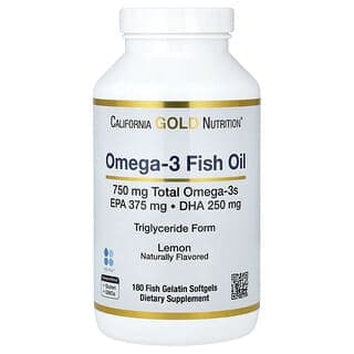 California Gold Nutrition, 挪威 Omega-3 魚油,天然檸檬味,180 粒軟膠囊
