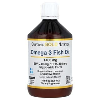 California Gold Nutrition, Omega-3 魚油,挪威甘油三酯,天然檸檬味,16.9 液量盎司(500 毫升)