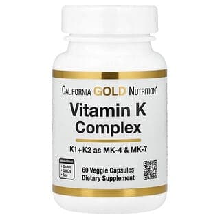 California Gold Nutrition, 維生素 K 複合物,120 微克,60 粒素食膠囊
