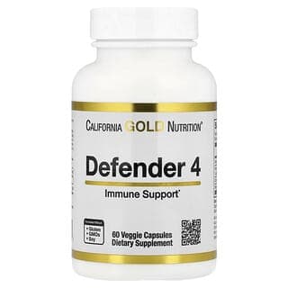 California Gold Nutrition, Defender 4,含維生素 C、維生素 D、鋅、硒,60 粒素食膠囊