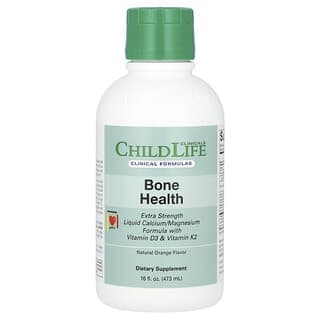 ChildLife Clinicals, 液體鈣/鎂配方,含維生素 D3 和維生素 K2,特強型,天然橙味,16 液量盎司(473 毫升)