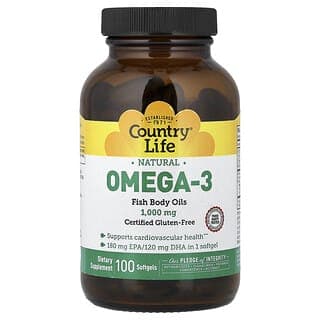 Country Life, 天然 Omega-3,1000 毫克,100 粒軟膠囊