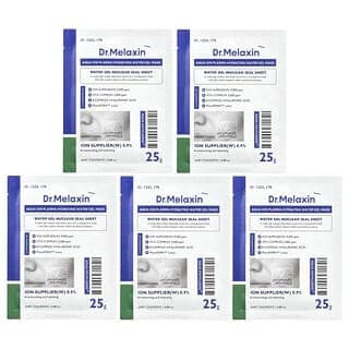 Dr.Melaxin, Aqua Ion Plasma,補水水凝膠面膜,5 片,每片 0.88 盎司(25 克)