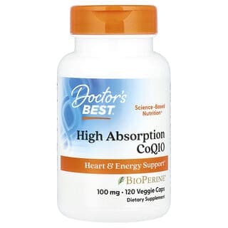 Doctor's Best, 高吸收輔酶 Q10,含 BioPerine®,100 毫克,120 粒素食膠囊