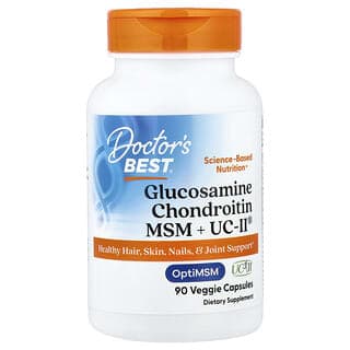 Doctor's Best, 葡萄糖胺軟骨素,MSM + UCII®,90 粒素食膠囊