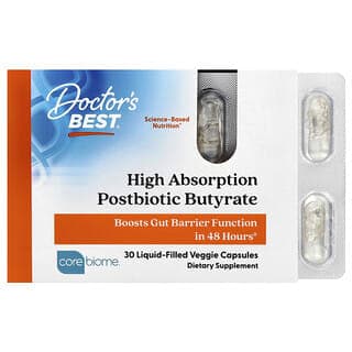 Doctor's Best, 高吸收益生元丁酸,30 粒液體填充素食膠囊(每粒 300 毫克)