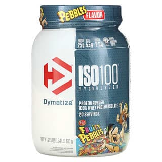 Dymatize, ISO 100 Hydrolyzed,全分離乳清蛋白,水果麥片,1.3 磅(600 克)