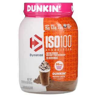 Dymatize, ISO100® Hydrolyzed,全分離乳清蛋白,Dunkin 摩卡拿鐵味,1.4 磅(650 克)