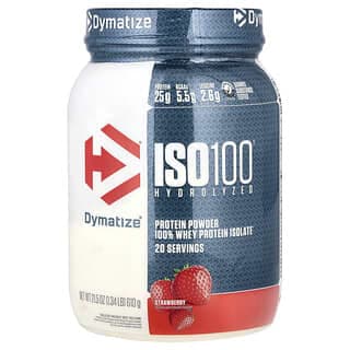 Dymatize, ISO100® Hydrolyzed,全分離乳清蛋白,草莓味,1.34 磅(610 克)