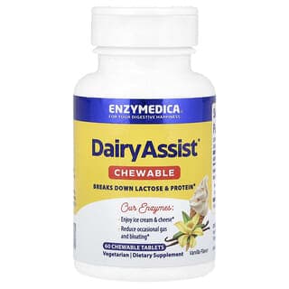 Enzymedica, DairyAssist® 咀嚼片,香草,60 片咀嚼片